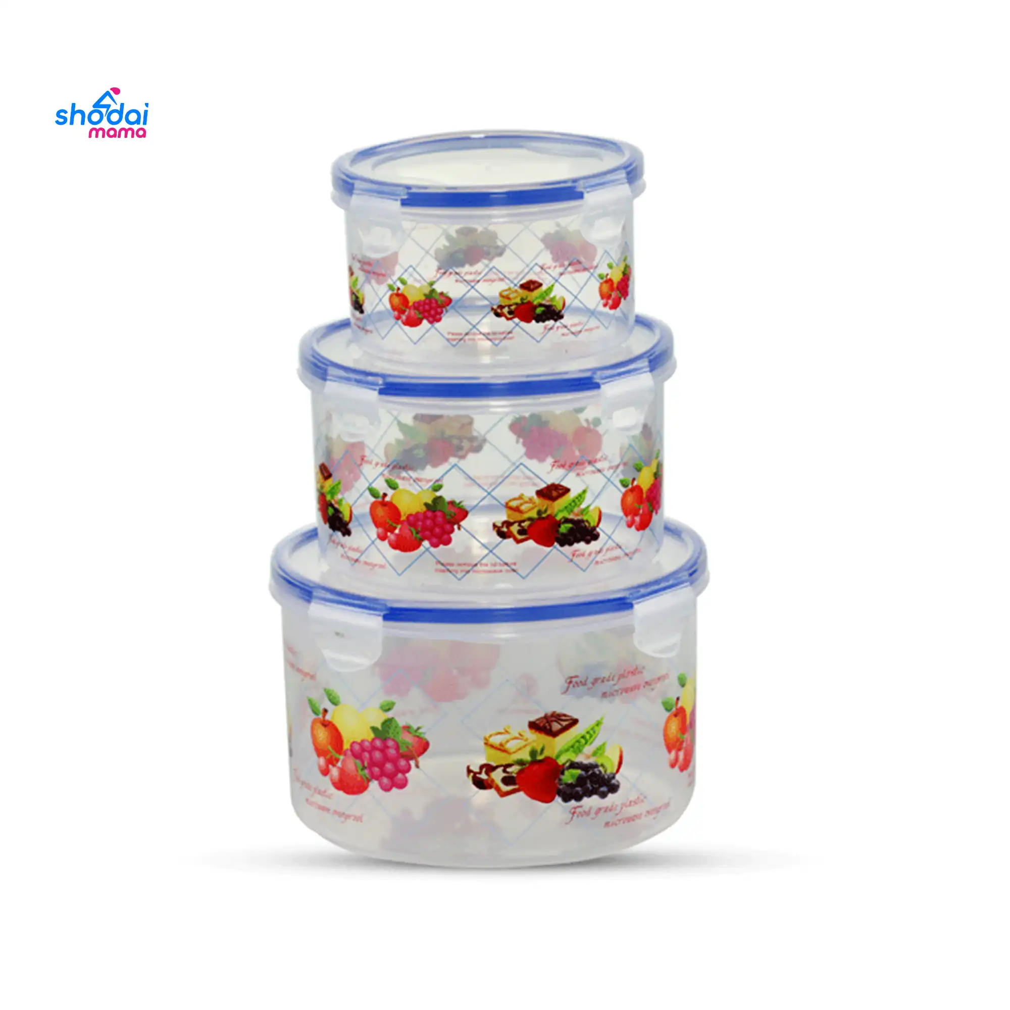 Air Tight Round Container 3 Pcs Set - Trans